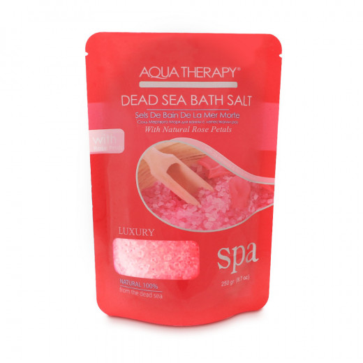 Aqua Therapy Bath Salt With Rose Petals And Essential Oils (Rose), 250g