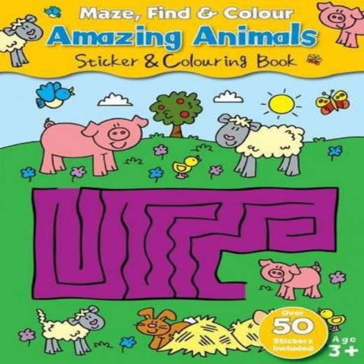 Maze Find and Colour Book - Amazing Animals