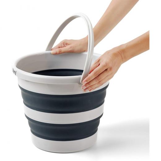 Rayen Mery Folding Bucket 12 liters, Light and Dark Grey, 35 x 26 cm, Folded 35 x 6.50 cm