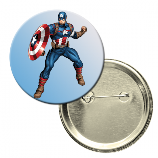 Button badge - Captain America - style 1