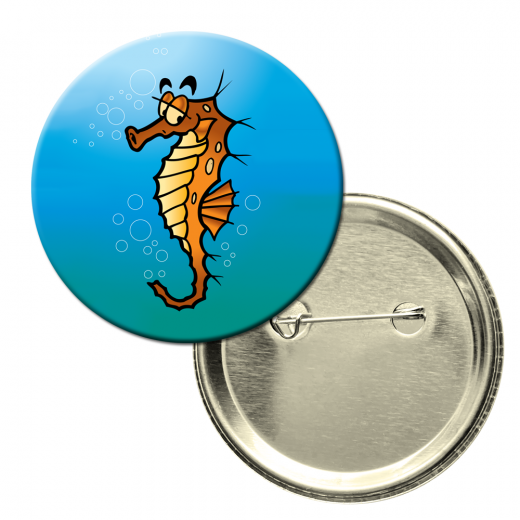 Button badge - Cute Sea Horse