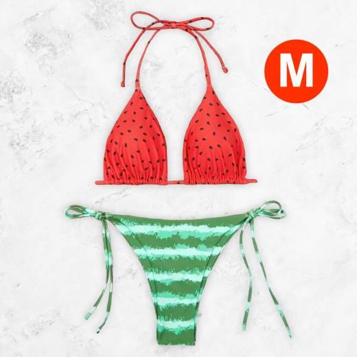 Watermelon Pattern Bikini Set - Size M