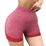 High waist stretchable breathable yoga and fitness shorts - Rose Pink S size