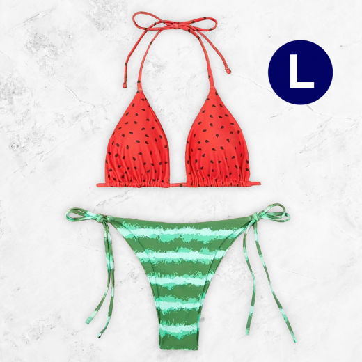 Watermelon Pattern Bikini Set - Size L