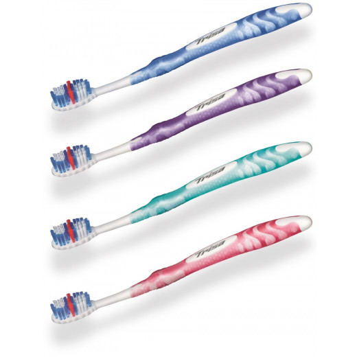 Trisa Cool Fresh Medium Toothbrush with Hygiene Box (Assorted Color)