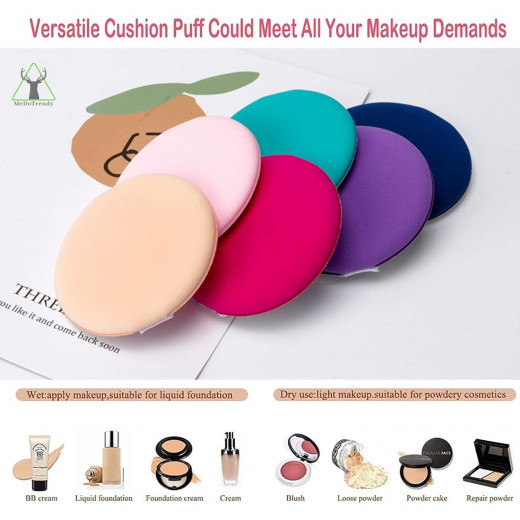 Round Shape Cotton Powder Face Puff, 4 Pieces