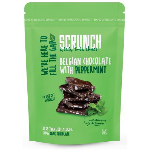 Scrunch Belgian Dark Chocolate Barks with Mint 35 gm