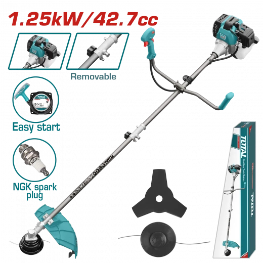 ماكنة جز وقص حواف العشب بنزين شفره + حبل 42.7سم3 / 420مم من توتال