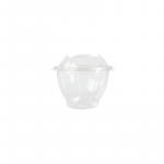 Plastic Containers Round PET Clear Hinged - 600 cc - 100 PCS