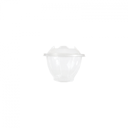 Plastic Containers Round PET Clear Hinged 1000 cc - 100 PCS